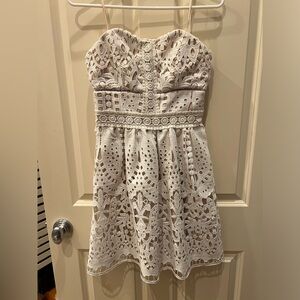 White strapless mini dress